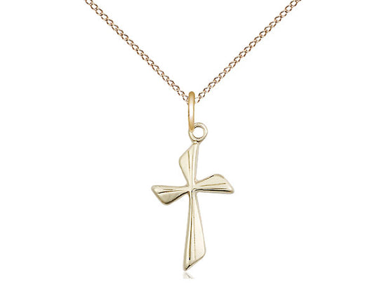 Angled Cross Pendant with Curb Chain Keep God in Life