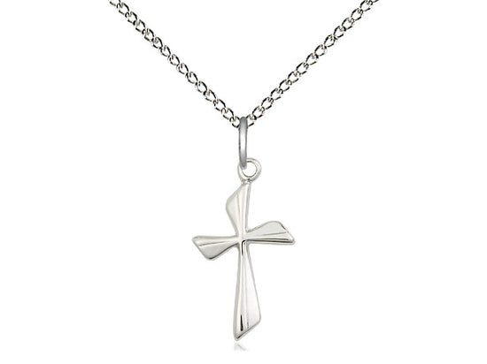 Angled Cross Pendant with Curb Chain Keep God in Life