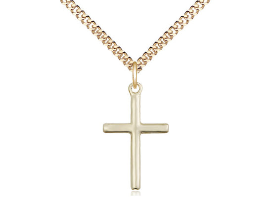 Skinny Cross Pendant with Light Curb Chain Keep God in Life