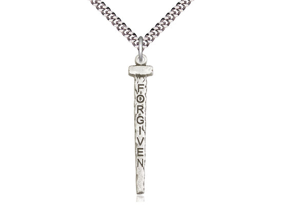 Forgiven Nail Pendant with Curb Chain Keep God in Life