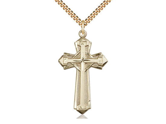 Bold Cross Pendant with Heavy Curb Chain Keep God in Life