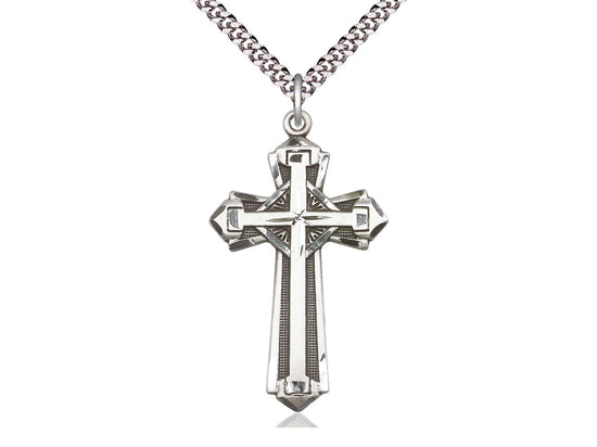 Bold Cross Pendant with Heavy Curb Chain Keep God in Life