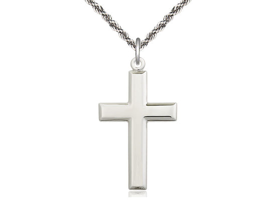 Classic Box Cross with French Rope Chain Keep God in Life