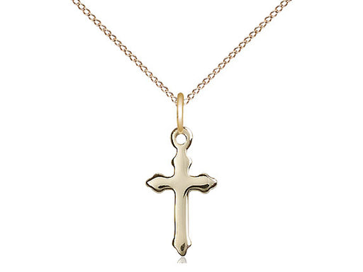 Budded Cross Pendant with Curb Chain Keep God in Life