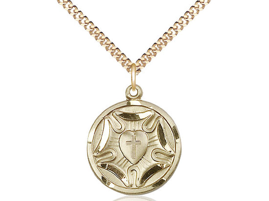 Lutheran Pendant with Light Curb Chain Keep God in Life
