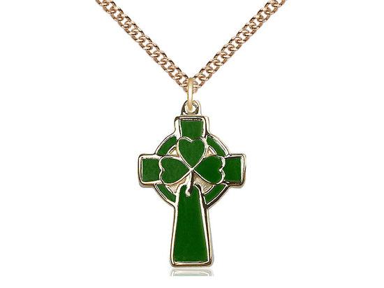 Celtic Cross Pendant with Heavy Curb Chain Keep God in Life