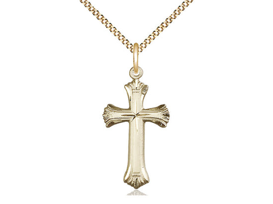 Ridged Cross with Light Curb Chain Keep God in Life