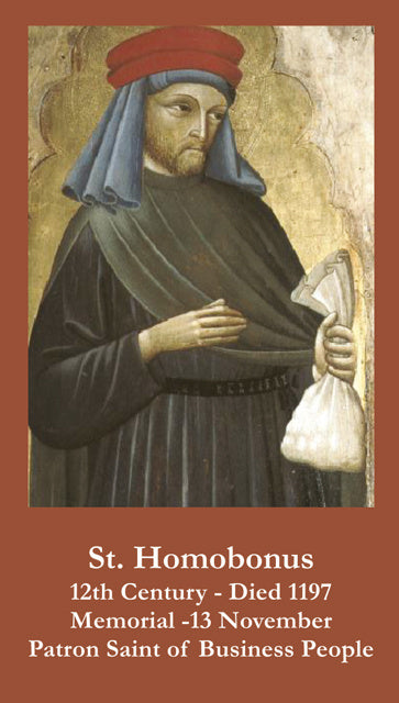 St. Homobonus Prayer Card, 10-Pack