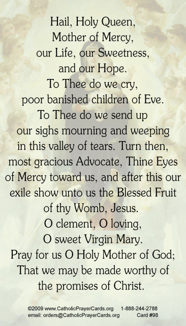 Hail Holy Queen Prayer Card, 10-Pack