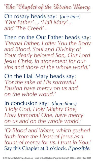 Divine Mercy LAMINATED Prayer Card, "Jesus, I Trust in You", 3x5 Inches (3 Pack) Keeping God in Sports