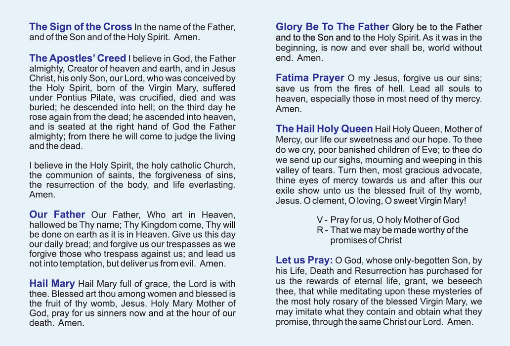 How to Pray the Rosary LAMINATED Jumbo Prayer Card, 3-Pack