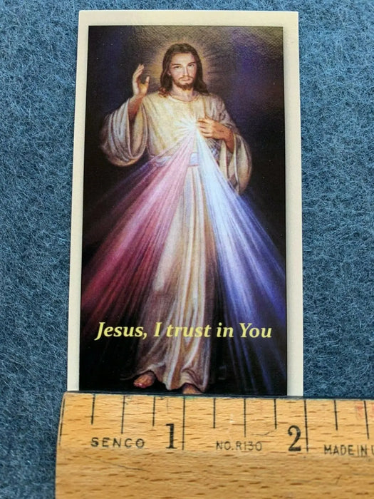 Jesus, Divine Mercy "I trust in You", Laminated Prayer Cards (5 Pack) Keeping God in Sports