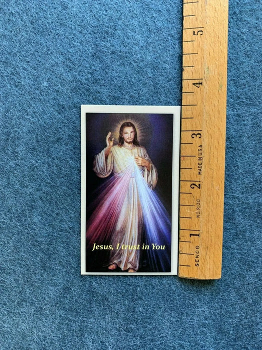 Jesus, Divine Mercy "I trust in You", Laminated Prayer Cards (5 Pack) Keeping God in Sports
