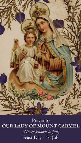Our Lady of Mount Carmel Prayer Card, 10-Pack