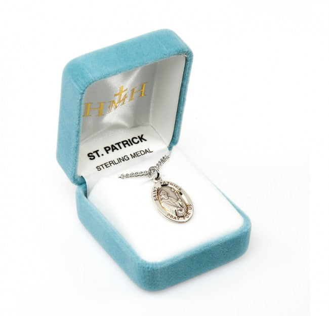 Saint Patrick Sterling Silver Medal Keep God in Life