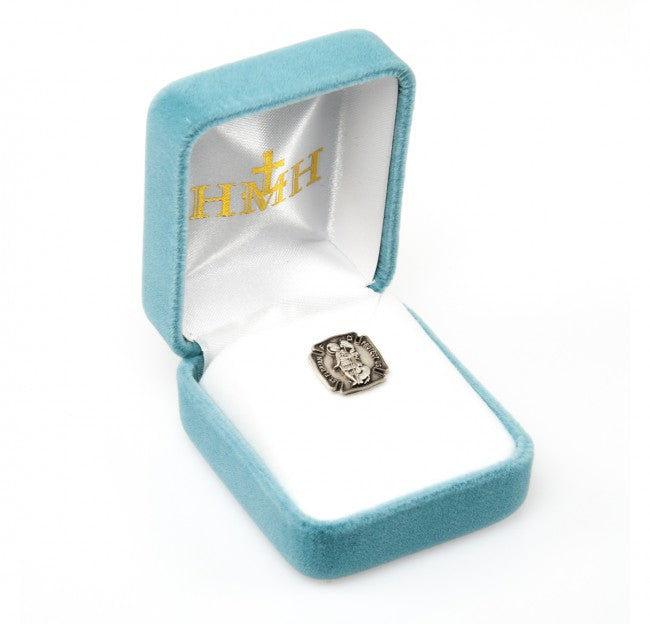 St. Florian Sterling Silver Lapel Pin Keep God in Life