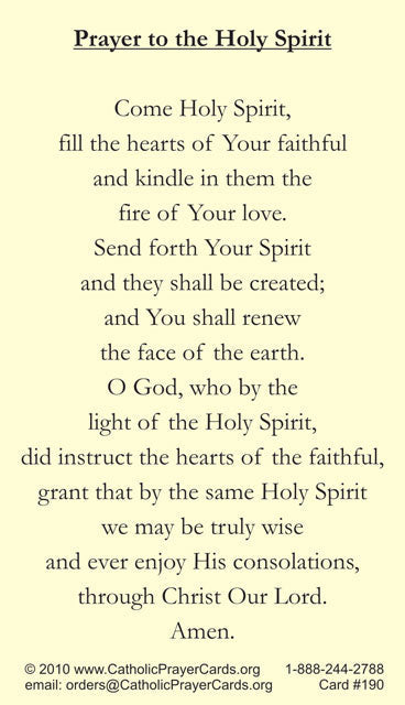 Come Holy Spirit Prayer Card, 10 Pack Keeping God in Sports