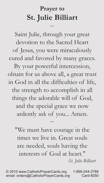 St. Julie Prayer Card, 10-Pack