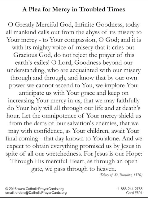 Plea for Mercy in Troubled Times Prayer Card, 5-Pack