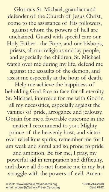Saint Michael Biography Pamphlet and Patron Saint Medal Keep God in Life