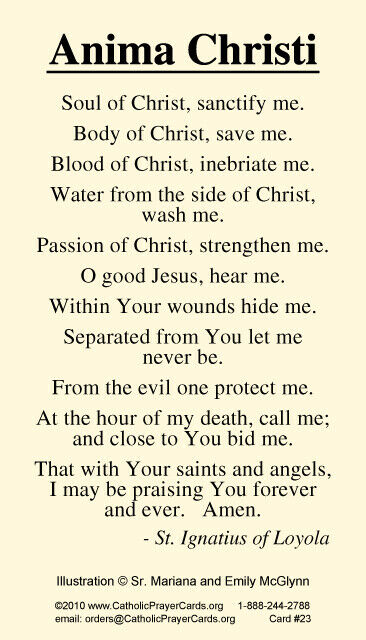 Anima Christi Prayer Card, 10 Pack Keeping God in Sports