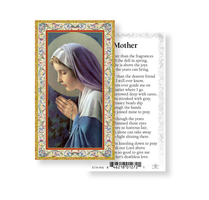 Mother Madonna Gold-Stamped Holy Card Keep God in Life