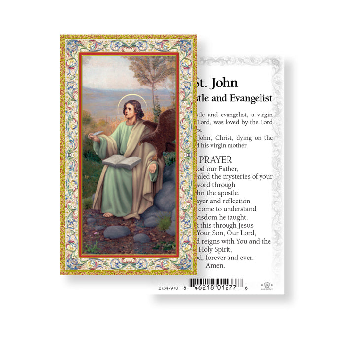 Saint Evangelist Gold-Stamped Holy Card Keep God in Life