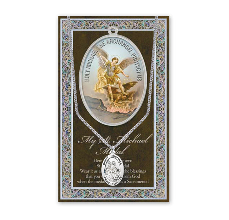 Saint Michael Biography Pamphlet and Patron Saint Medal Keep God in Life