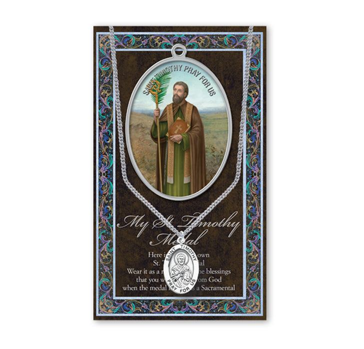 Saint Timothy Biography Pamphlet and Patron Saint Medal Keep God in Life