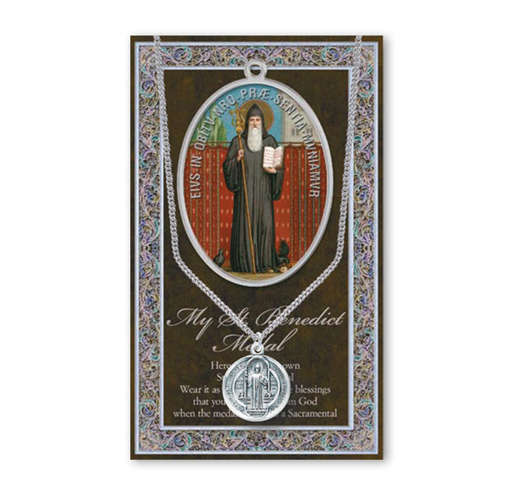 Saint Benedict Biography Pamphlet and Patron Saint Medal Keep God in Life