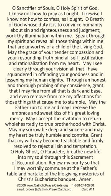 Holy Confession LAMINATED Prayer Card, 5-Pack Keep God in Life