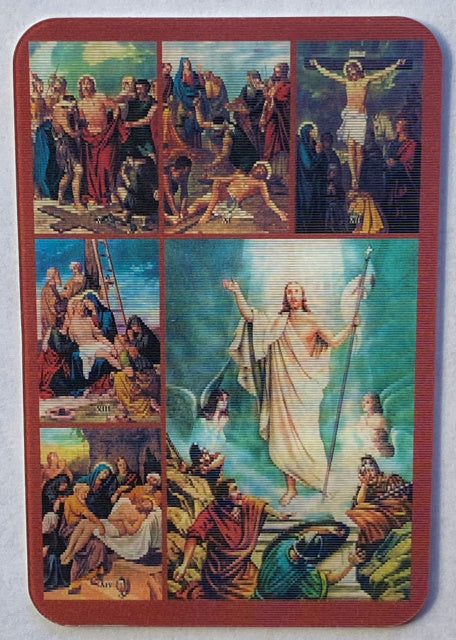 Stations of the Cross HOLOGRAPHIC Holy Card Keep God in Life