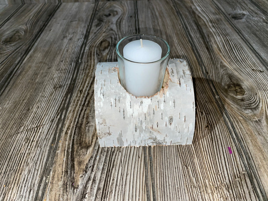 White Birch Candle Display, 1 Candle Included Keep God in Life