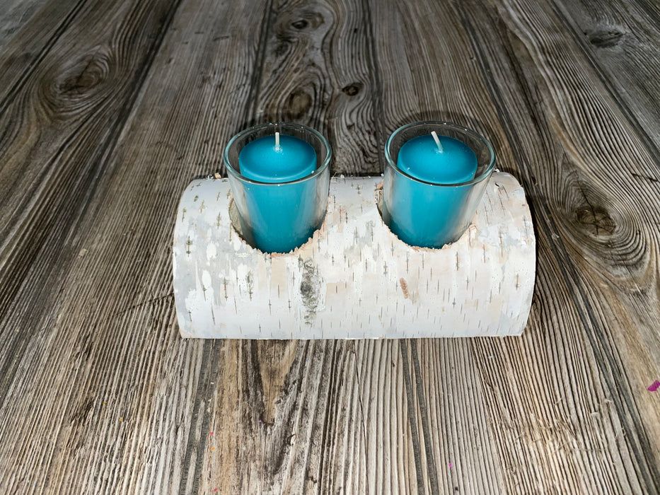 White Birch Candle Display, 2 Candles Included Keep God in Life