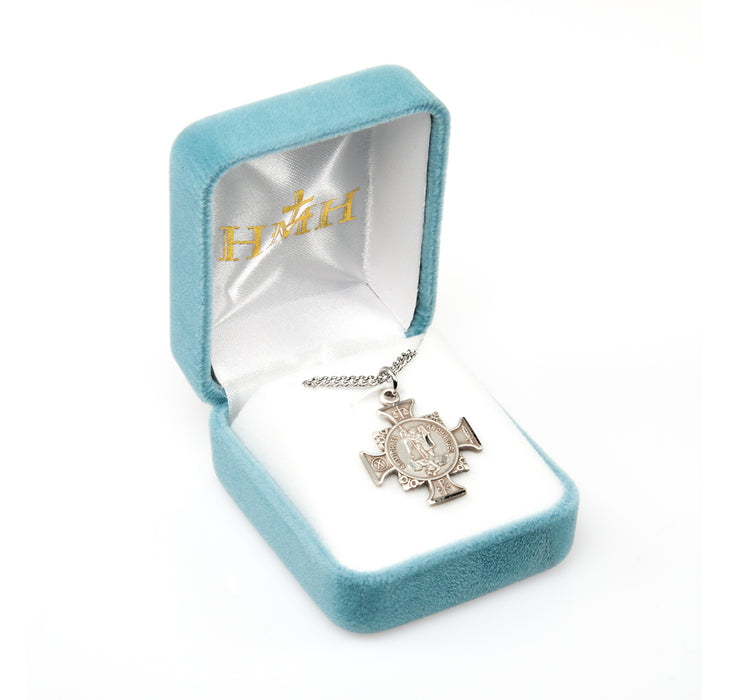Saint Michael Sterling Silver Maltese Cross Keep God in Life