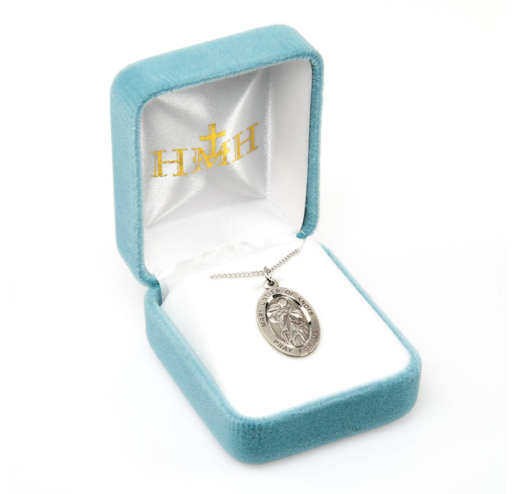 Mary Untier of Knots Oval Sterling Silver Medal Keep God in Life