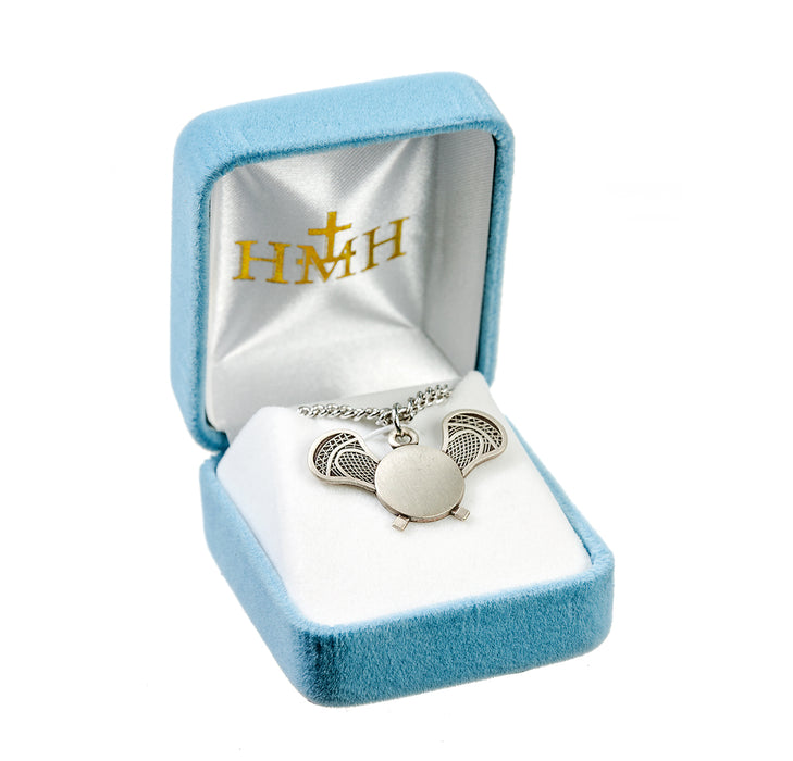 Saint Sebastian Sterling Silver Lacrosse Athlete Medal Keep God in Life