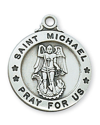 (D600MK) PEWTER ST MICHAEL MEDAL Keep God in Life