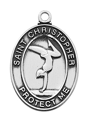 (D676GY) PEWTER GIRLS GYMNASTICS MEDAL Keep God in Life