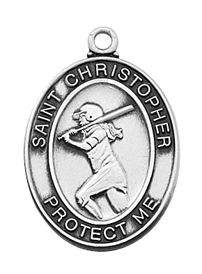 (D676SB) PEWTER GIRLS SOFTBALL MEDAL Keep God in Life