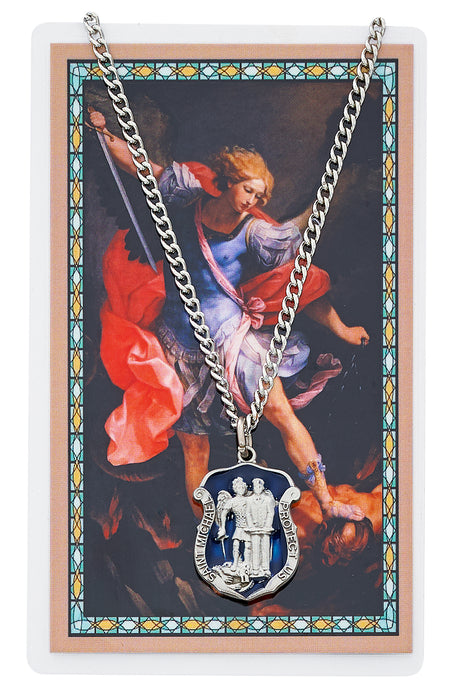 ST MICHAEL PRAYER CARD SET, 24 INCH CHAIN Keep God in Life