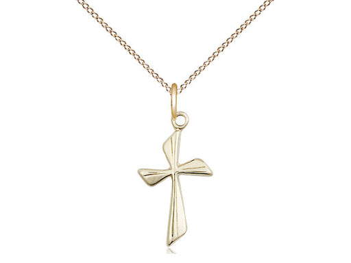 Angled Cross Pendant with Curb Chain Keep God in Life