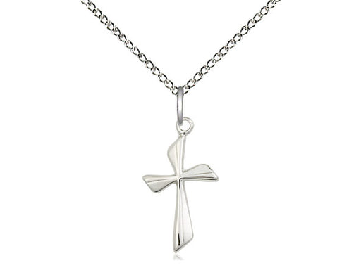 Angled Cross Pendant with Curb Chain Keep God in Life