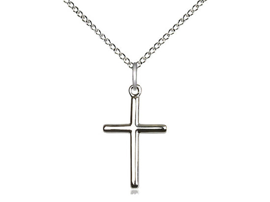 Skinny Cross Pendant with Light Curb Chain Keep God in Life