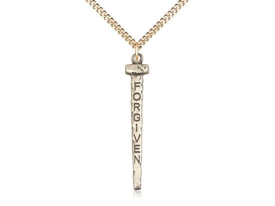 Forgiven Nail Pendant with Curb Chain Keep God in Life