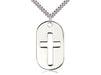 Cross Dog Tag Pendant with Curb Chain Keep God in Life