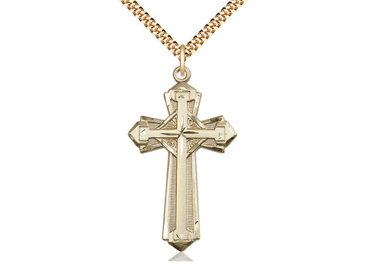 Bold Cross Pendant with Heavy Curb Chain Keep God in Life