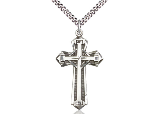 Bold Cross Pendant with Heavy Curb Chain Keep God in Life