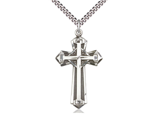Bold Cross Pendant with Heavy Curb Chain Keep God in Life