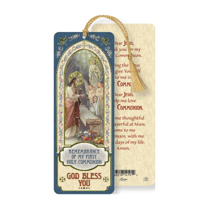 First Communion Girl Laminated Bookmark with Tassel - Pack of 10